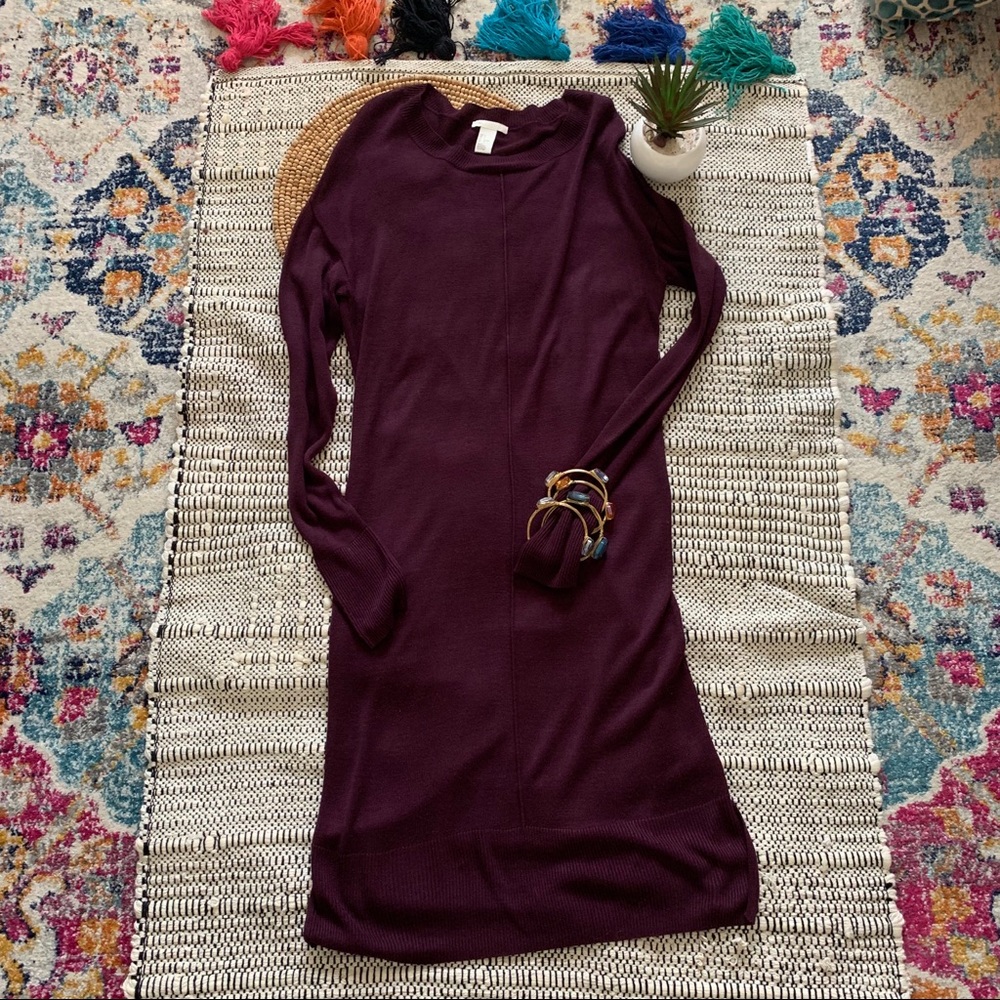 H&M Basic Deep Purple sweater dress size small